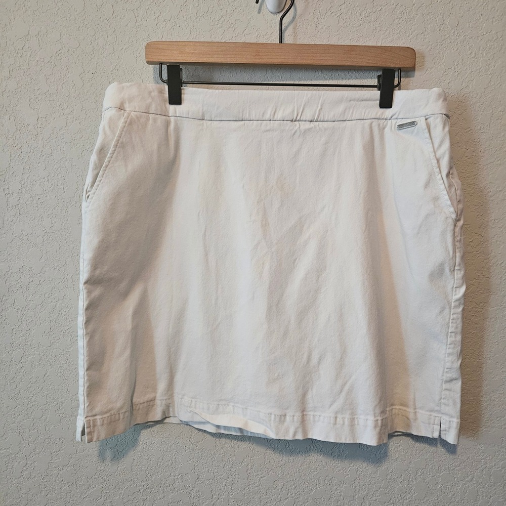 Rafaella Womens White Active Skort Siz XXL Pull On Pockets Minimalist Athleisure